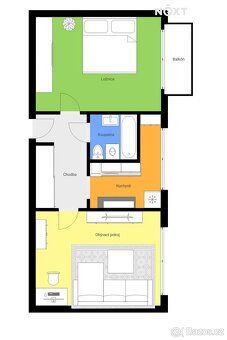 Nabízím k prodeji byt o dispozici 2+1 a výměře 62 m², který 