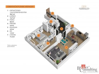 Moderní byt 3+kk s výhledem, Praha – Troja, 69 m²Nabízíme k 