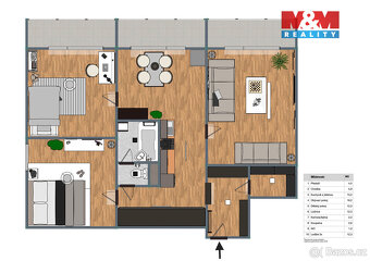 Nabízíme k prodeji prostorný byt 3+1 o užitné ploše 80 m² v 
