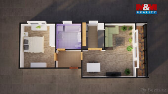 Nabízíme k pronájmu světlý byt 2+1 o ploše 60 m² v ulici Vil