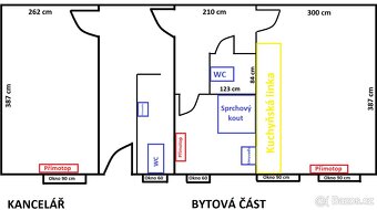 Nabízím k pronájmu malý byt s přídavným pokojem nebo kancelá