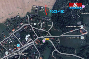 Prodej stavebního pozemku 1 000 m² v katastru Chlístovice, v