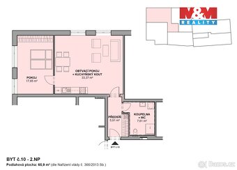 Nabízíme k pronájmu krásný byt 2+kk o užitné ploše 66 m², kt