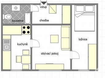 Naše společnost Vám nabízí k pronájmu bytovou jednotku 2+1 o