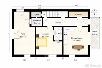 Ev.č. 00862 Pronájem zařízeného podkrovního bytu 2+1, 70 m²,