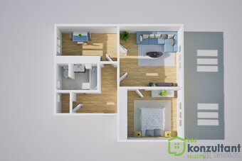Ev.č. 01071 Nabízíme k prodeji byt 2+1 v osobním vlastnictví