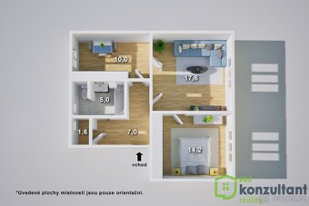 Ev.č. 01071 Nabízíme k prodeji byt 2+1 v osobním vlastnictví