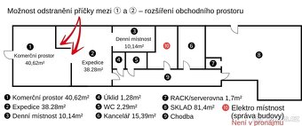 K pronájmu komerční prostor – celková plocha cca 190 m²
Nabí