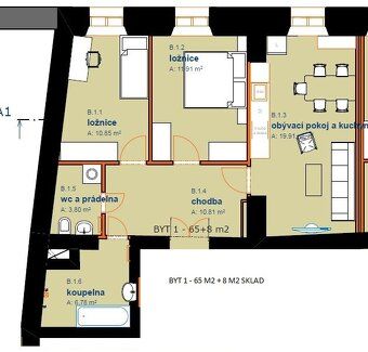 Nabízíme k dlouhodobému pronájmu nový byt 3+kk, 73 m2 v cent
