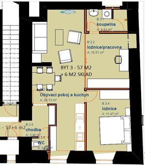 Byt 3+kk, 63 m² Nové Město na Moravě
Cena 13900Kč/měsíc plus