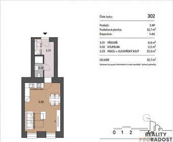 Hledáte pěkný rekonstruovaný byt 1+kk 34,6m2, v blízkosti ce