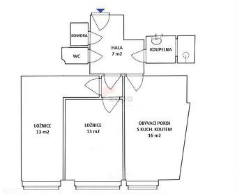 Exkluzivně nabízíme pronájem nezařízeného bytu 3+kk 62 m2 s 