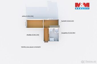 Nabízíme k pronájmu útulný byt 2+1 o užitné ploše 54 m², sit