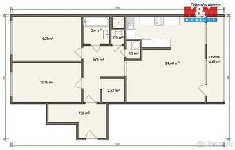 Nabízíme Vám k prodeji byt 3+kk o velikosti 79 m² v 6. patře