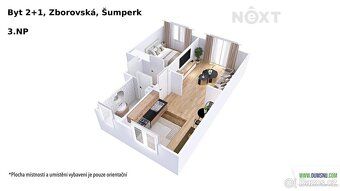 Nabízíme k pronájmu světlý byt o dispozici 2+1 v klidné a vy