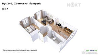 Nabízíme k pronájmu světlý byt o dispozici 2+1 v klidné a vy
