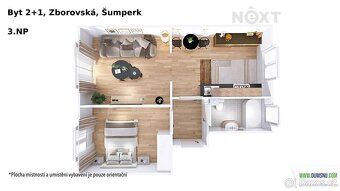 Nabízíme k pronájmu světlý byt o dispozici 2+1 v klidné a vy