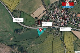 Prodej komerčního pozemku u Pelhřimova – část Strměchy, situ