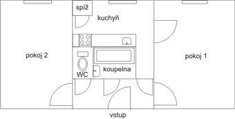 Nabízím k pronájmu slunný byt 52 m2 v klidné lokalitě v těsn