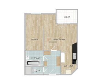 Exkluzivně nabízíme pronájem světlého bytu 1+1 44 m2 s lodži