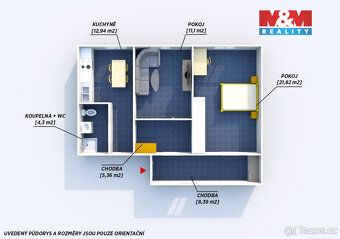 Nabízíme k pronájmu byt 2+1 o užitné ploše 64 m², nacházejíc