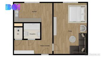 Nabízíme k pronájmu moderní byt 1+1 nacházející se na ulici 