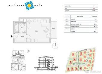 Byt Lipovská- moderní 1+kk s balkonem na Zličíně, Praha 5. E