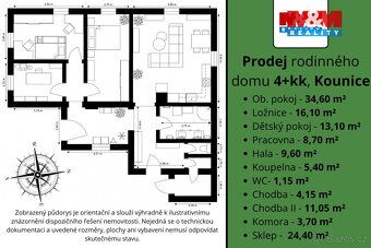 Nabízíme k prodeji rodinný dům o dispozici 4+kk v obci Kouni