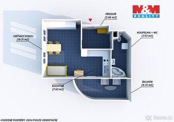 Nabízíme Vám pronájem bytu o dispozici 1+kk v Plzni na Skvrň