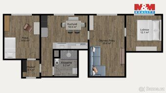 Nabízíme k prodeji byt o dispozici 3+1 a užitné ploše 73 m²,