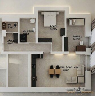 Ev.č. 00944 Prodej nového bytu 3+kk, 86 m² – Pardubice, Svít