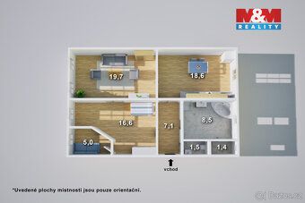Nabízíme k prodeji prostorný byt o dispozici 3+kk a výměře 8