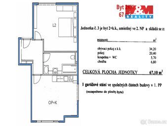 Nabízíme k prodeji nový cihlový byt 2+kk, 67 m² v rezidenci 