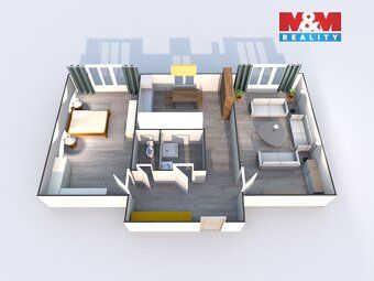 Nabízíme k prodeji prostorný byt 2+1 o užitné ploše 52 m², t