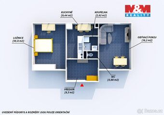 Prodej bytu 2+1 o užitné ploše 56 m² + sklep 3 m² v ulici So