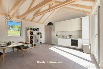Nově zkolaudovaný modulový dům 2+kk (zast.pl. cca 44 m²) na 