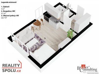 Prodej, byty/1+kk, 32 m2, Zborovská 630, 50011 Hradec Králov
