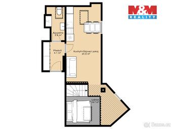 Nabízíme pronájem apartmánu 1+kk v klidné části obce Hoštice