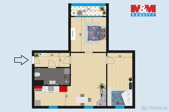 Nabízíme k prodeji prostorný byt 3+kk o užitné ploše 64 m², 