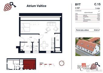 Prodej, byty/1+kk, 49 m2, P. Bezruče 1268, 69142 Valtice, Bř
