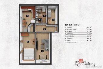Prodej bytu 3+1 po celkové rekonstrukci – Praha 4, Modřany, 