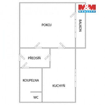 Nabízíme k dlouhodobému pronájmu slunný byt 1+1 (CP 40 m2, b