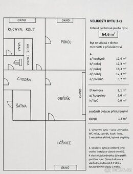 Oferujemy na sprzedaż mieszkanie 3+1, 64,6 m², Písek
Oferujemy na sprzedaż