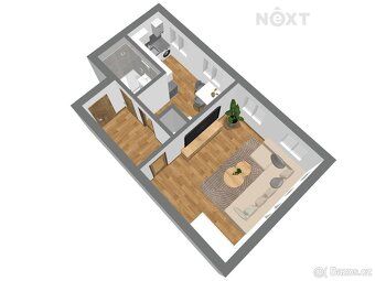 We offer for sale an apartment of layout 1+1 in private ownership