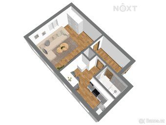 We offer for sale an apartment of layout 1+1 in private ownership