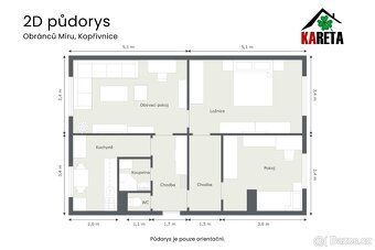 We offer for sale a cooperative apartment 3+1 with a total area of 68 m²