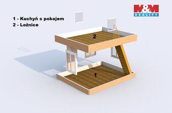 Nabízíme k prodeji útulnou patrovou dřevěnou chatu v klidné 