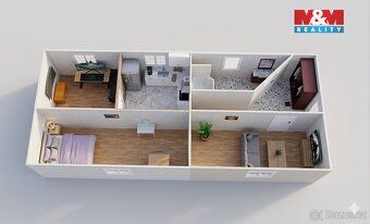 We offer a sunny 3BR apartment of 72 sqm on the 3rd floor in a brick building in Litomerice.