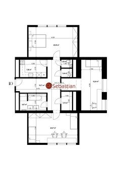 Apartment 3+1 on the 9th floor in very good condition with total area of 99.54 sqm facing…