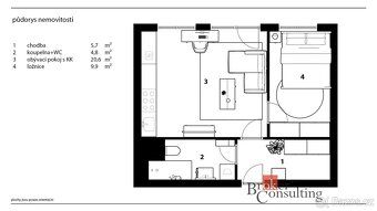 Pronájem, byty/2+kk, 54.1 m2, Husova 1035, 54931 Hronov, Nác